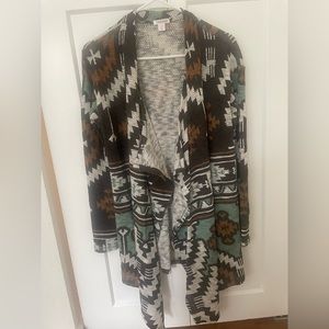 Aztec Print Cardigan- S